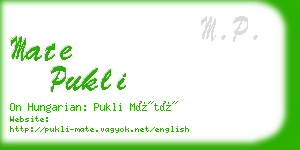 mate pukli business card